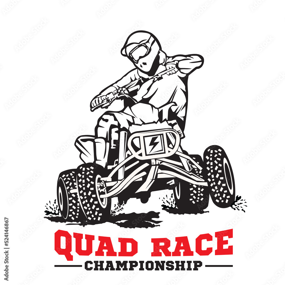 Naklejka premium ATV Extreme sport racing, good for tshirt design and championship event logo