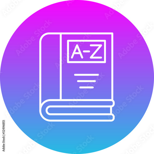 Dictionary Gradient Circle Line Inverted Icon