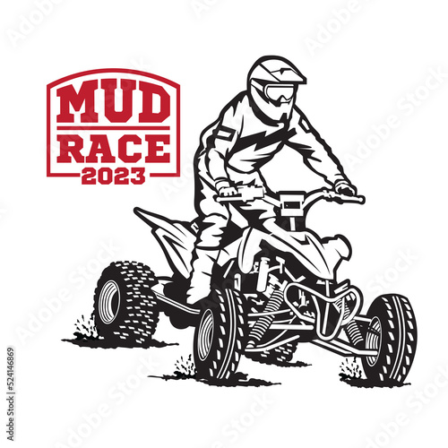 ATV Extreme sport racing, good for tshirt design and championship event logo