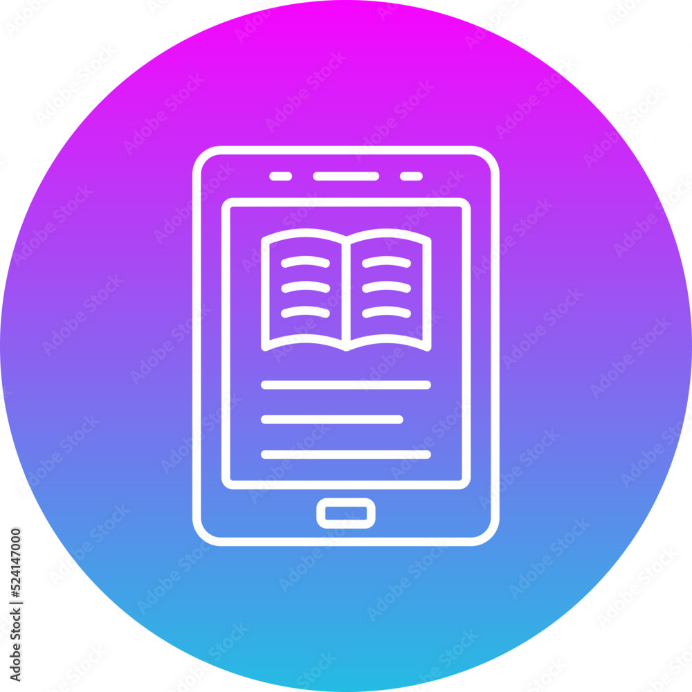 Tablet Gradient Circle Line Inverted Icon Tablet Gradient Circle Line Inverted Icon