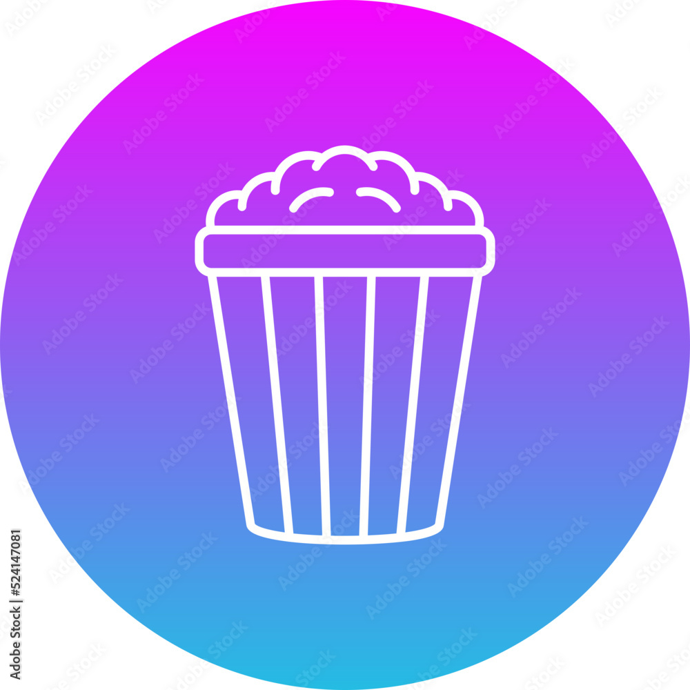 Popcorn Gradient Circle Line Inverted Icon Popcorn Gradient Circle Line Inverted Icon