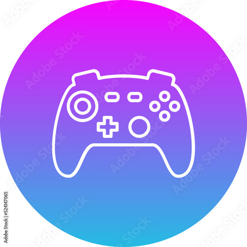 Game Controller Gradient Circle Line Inverted Icon
