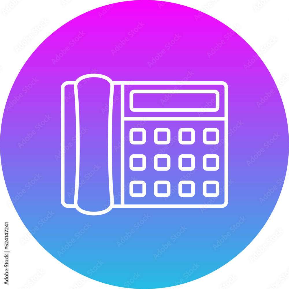Telephone Gradient Circle Line Inverted Icon Telephone Gradient Circle Line Inverted Icon
