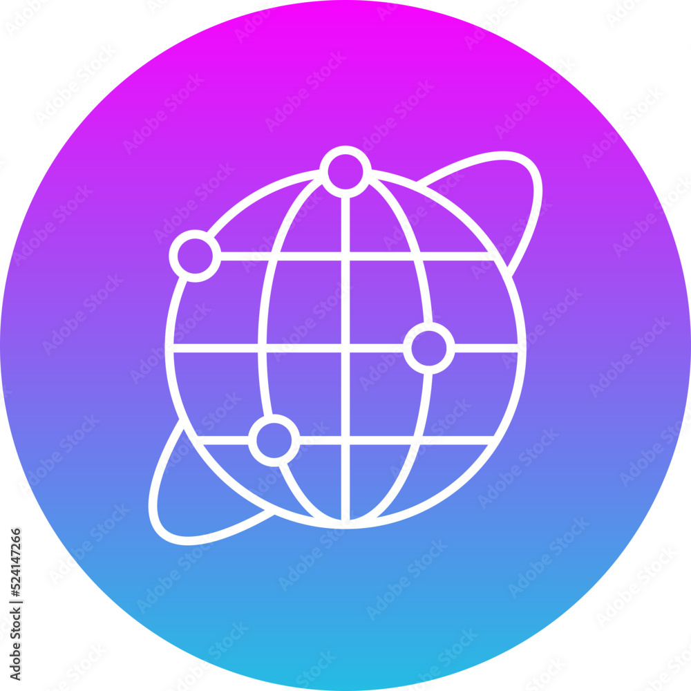 Internet Gradient Circle Line Inverted Icon Internet Gradient Circle Line Inverted Icon