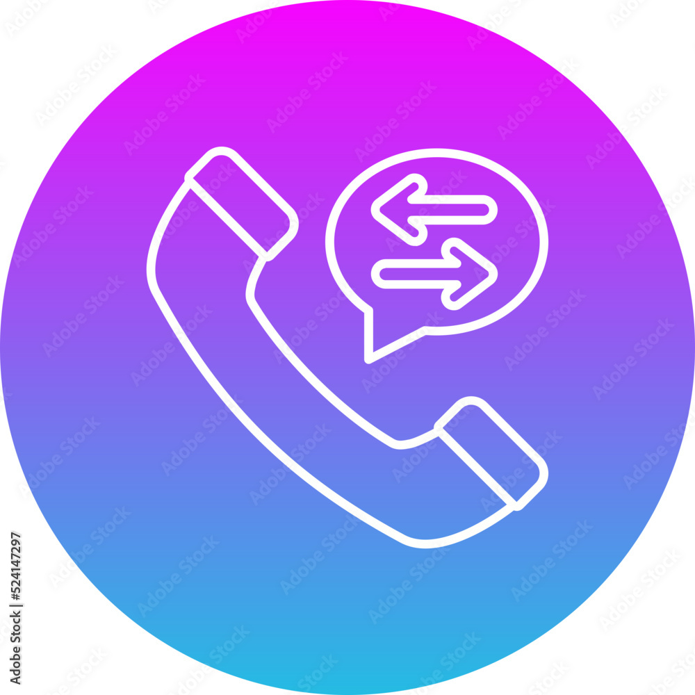 Call Transfer Gradient Circle Line Inverted Icon Call Transfer Gradient Circle Line Inverted Icon