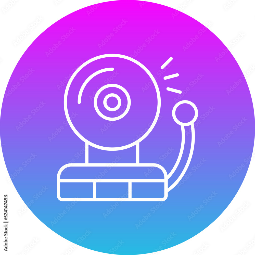 Fire Alarm Gradient Circle Line Inverted Icon Fire Alarm Gradient Circle Line Inverted Icon