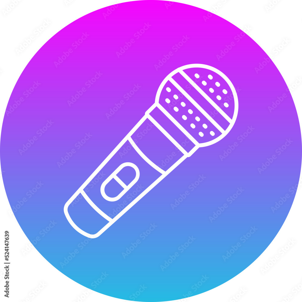 Microphone Gradient Circle Line Inverted Icon Microphone Gradient Circle Line Inverted Icon