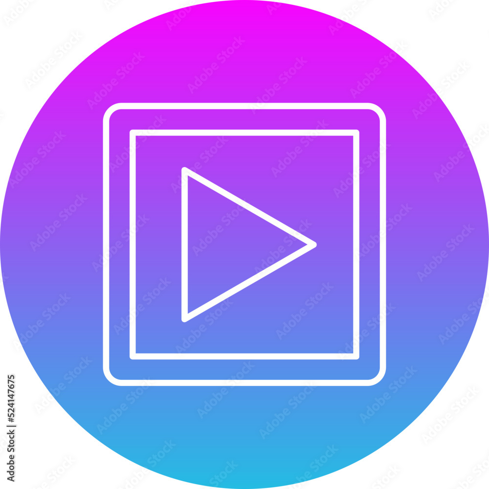 Play Button Gradient Circle Line Inverted Icon Play Button Gradient Circle Line Inverted Icon