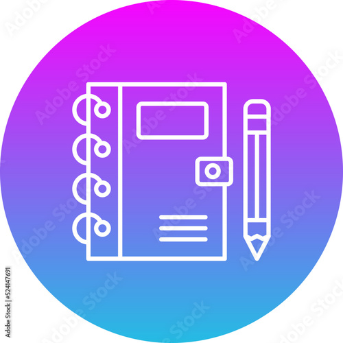 Notebook Gradient Circle Line Inverted Icon