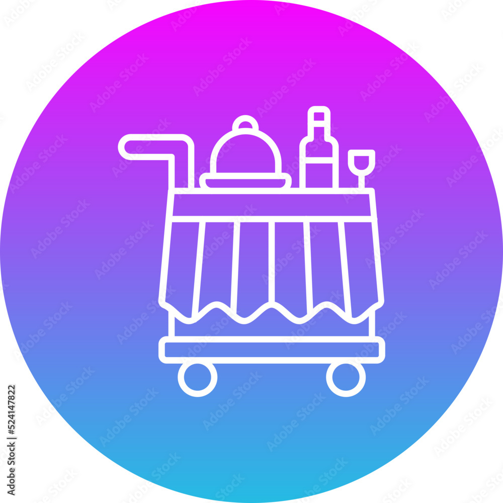 Room Service Gradient Circle Line Inverted Icon Room Service Gradient Circle Line Inverted Icon