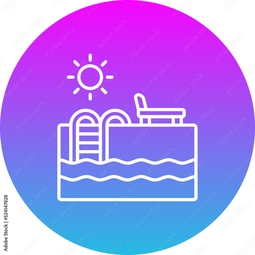 Swimming Pool Gradient Circle Line Inverted Icon Swimming Pool Gradient Circle Line Inverted Icon