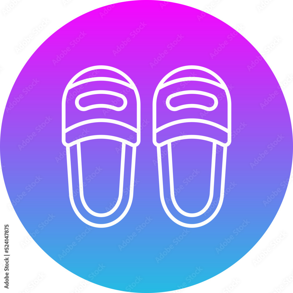 Slippers Gradient Circle Line Inverted Icon Slippers Gradient Circle Line Inverted Icon
