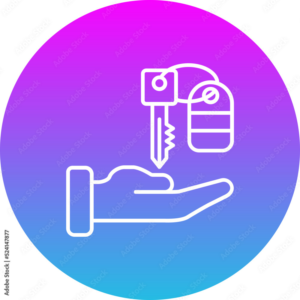 Valet Parking Gradient Circle Line Inverted Icon Valet Parking Gradient Circle Line Inverted Icon