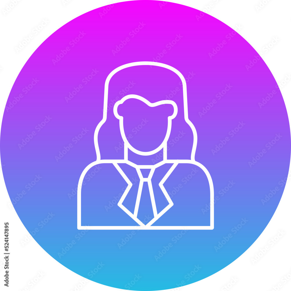 Female Accountant Gradient Circle Line Inverted Icon Female Accountant Gradient Circle Line Inverted Icon