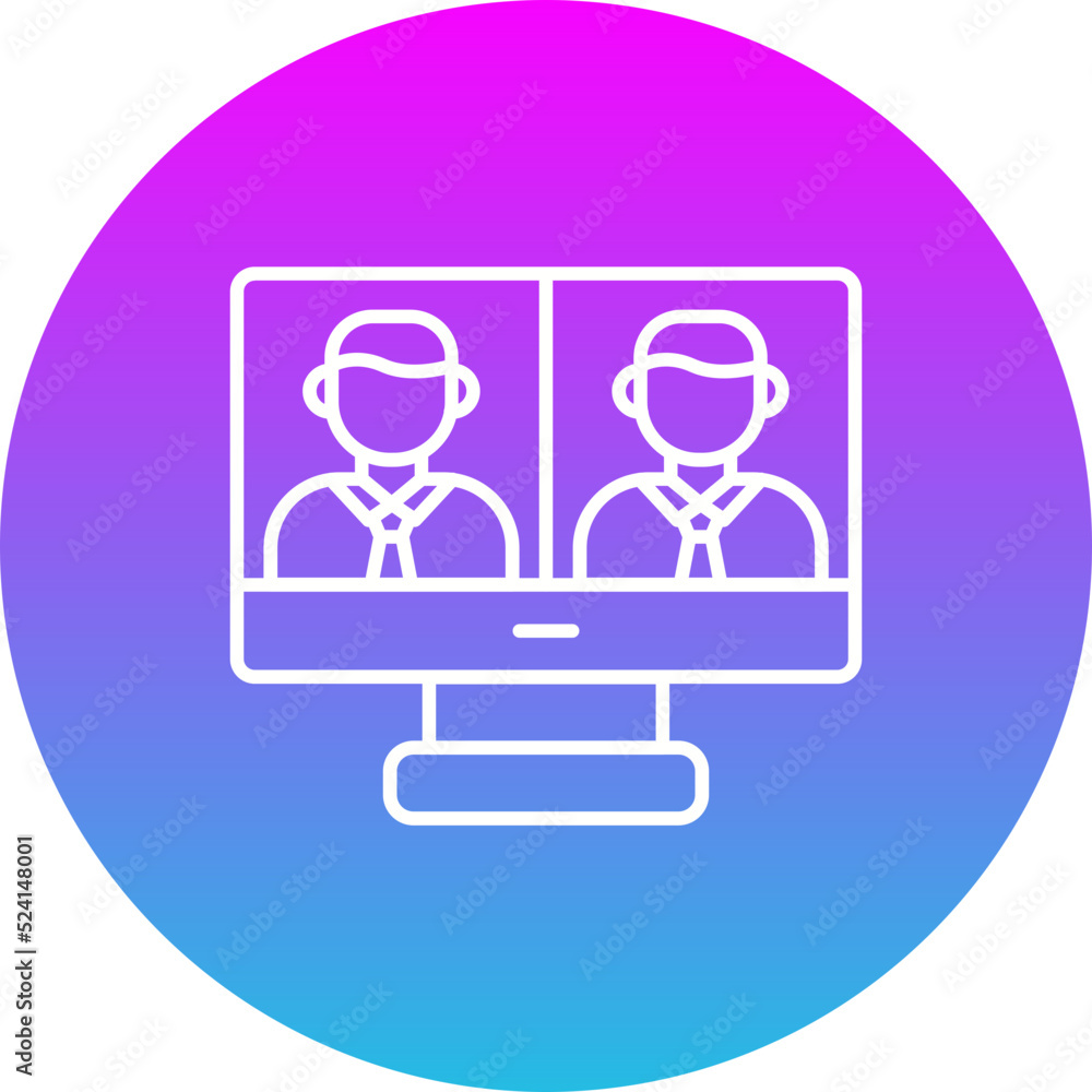Video Call Gradient Circle Line Inverted Icon Video Call Gradient Circle Line Inverted Icon