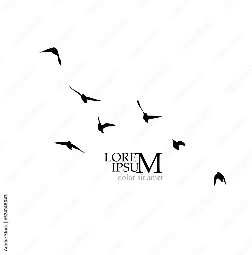 A flock of flying birds. Free birds. Vector illustration A flock of flying birds. Free birds. Vector illustration
