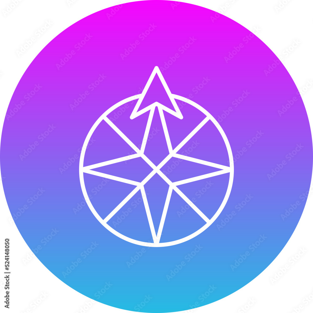 North Gradient Circle Line Inverted Icon North Gradient Circle Line Inverted Icon