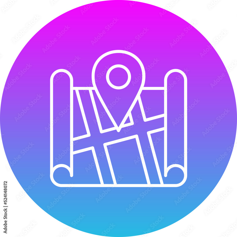 Location Pin Gradient Circle Line Inverted Icon Location Pin Gradient Circle Line Inverted Icon