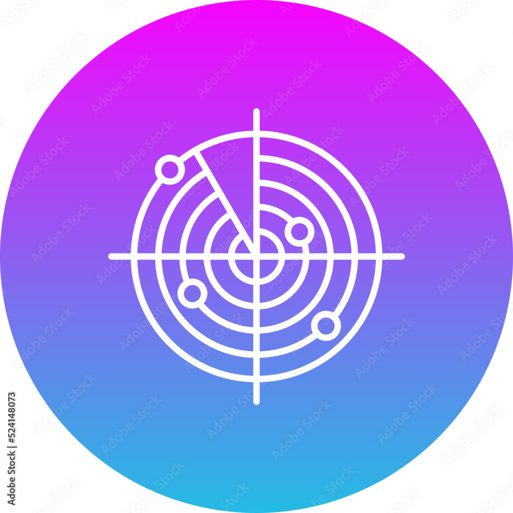 Radar Gradient Circle Line Inverted Icon Radar Gradient Circle Line Inverted Icon