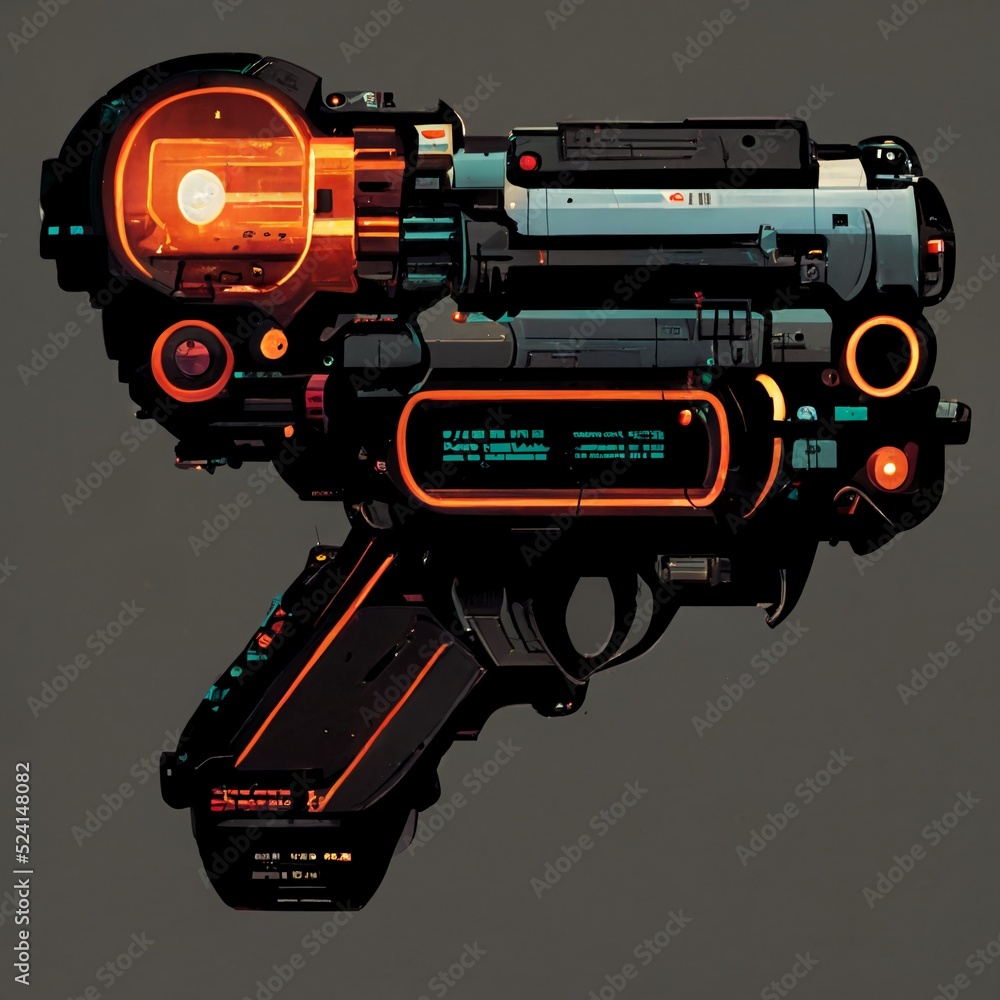 Cyberpunk weapon in pixle art style Cyberpunk weapon in pixle art style