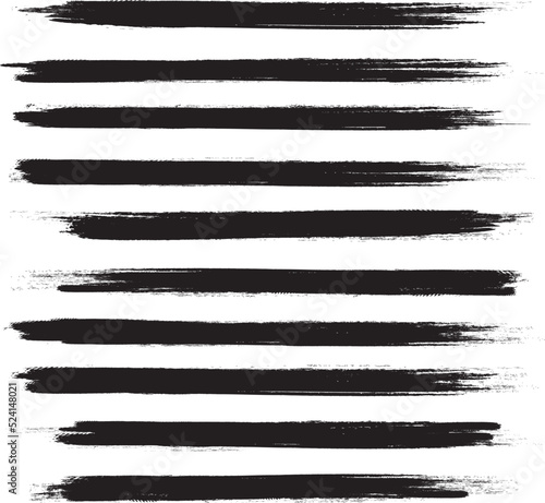 Black brush stroke set isolated on background. Collection of trendy brush stroke vector for black ink paint, grunge backdrop, dirt banner, watercolor design and dirty texture. Brush stroke vector