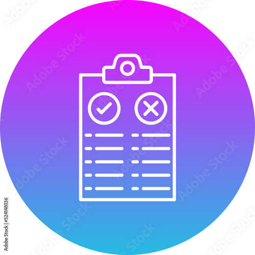 Pros and Cons Gradient Circle Line Inverted Icon