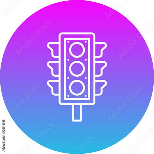 Traffic Light Gradient Circle Line Inverted Icon © Maan Icons