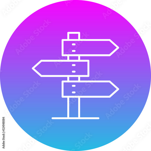 Signpost Gradient Circle Line Inverted Icon