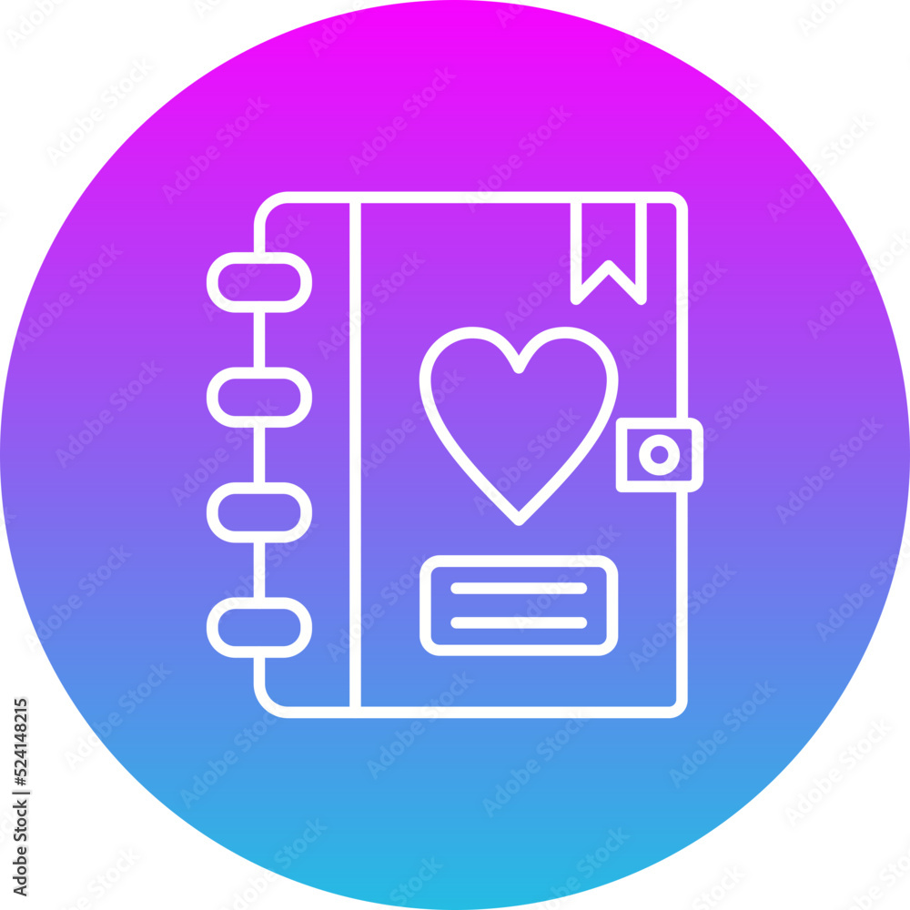 Diary Gradient Circle Line Inverted Icon Diary Gradient Circle Line Inverted Icon