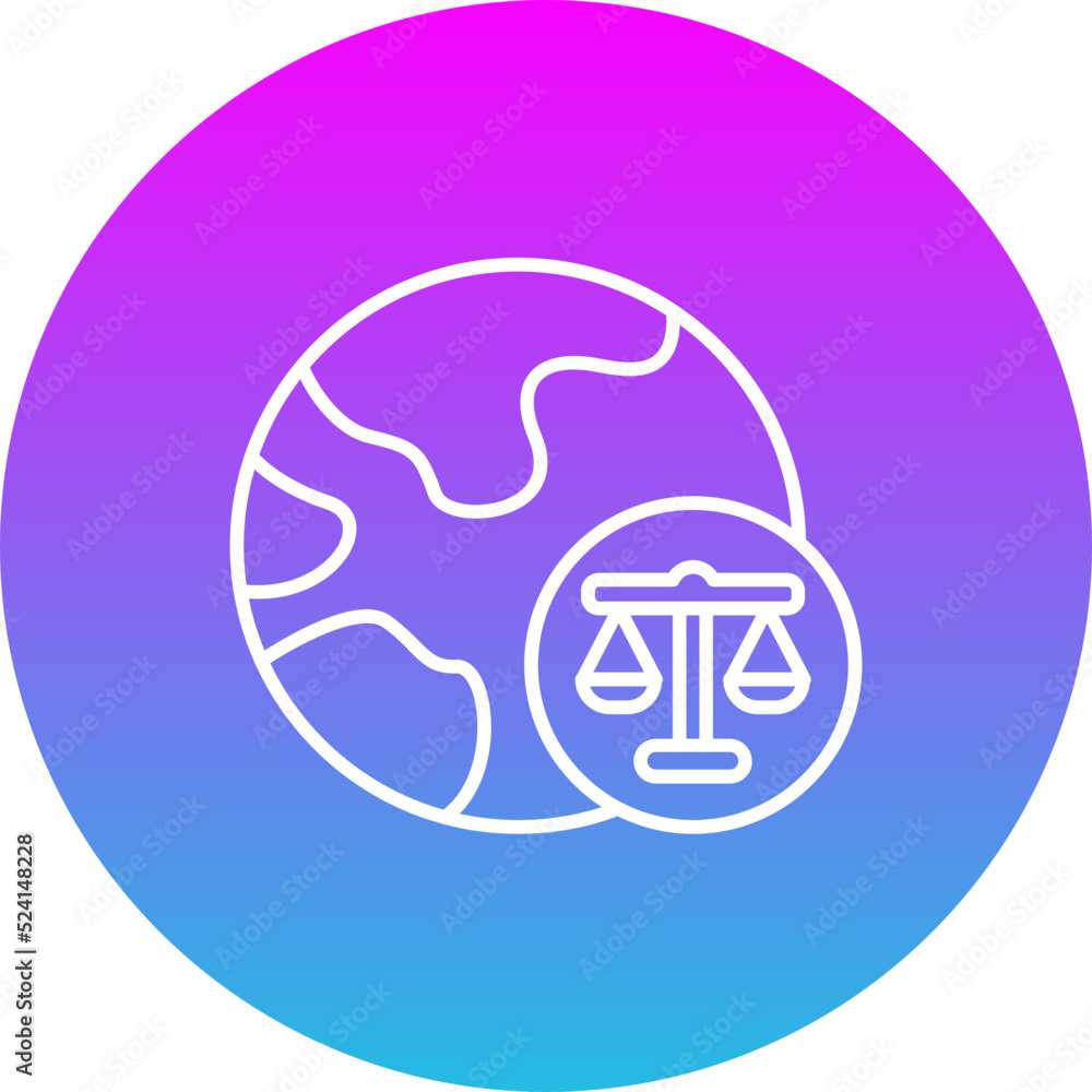 Global Laws Gradient Circle Line Inverted Icon Global Laws Gradient Circle Line Inverted Icon