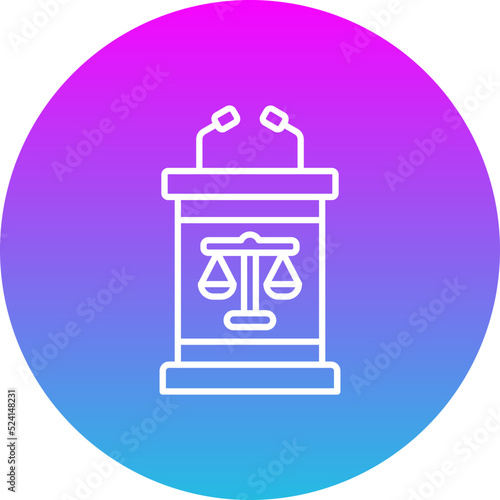 Tribune Gradient Circle Line Inverted Icon