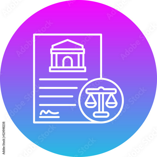 Legislation Gradient Circle Line Inverted Icon