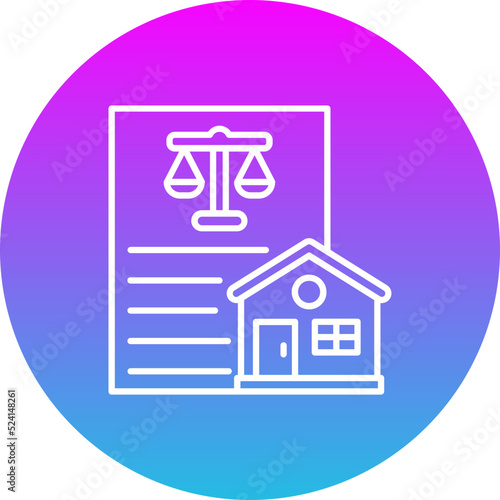 Property Law Gradient Circle Line Inverted Icon