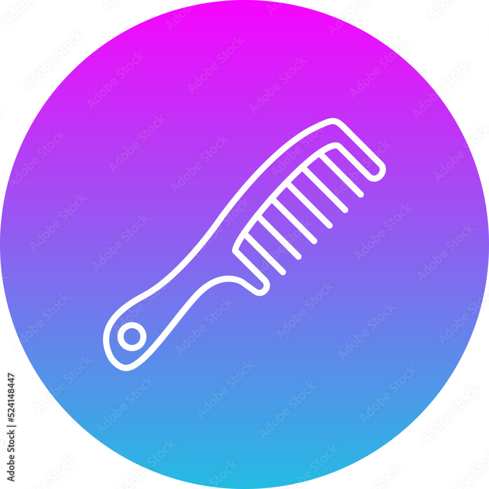 Hair Comb Gradient Circle Line Inverted Icon Hair Comb Gradient Circle Line Inverted Icon