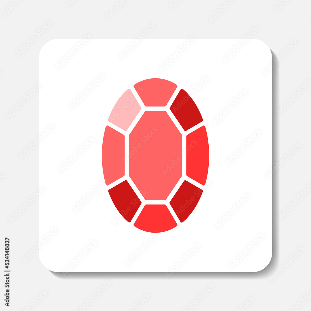 Ruby flat icon. Stylized red gemstone logo. Best for web, print, logo creating and branding design. Ruby flat icon. Stylized red gemstone logo. Best for web, print, logo creating and branding design.
