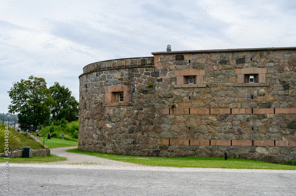 Exterior of the historic Oscarsborg Fortress, Kaholmen Islands, Norway
