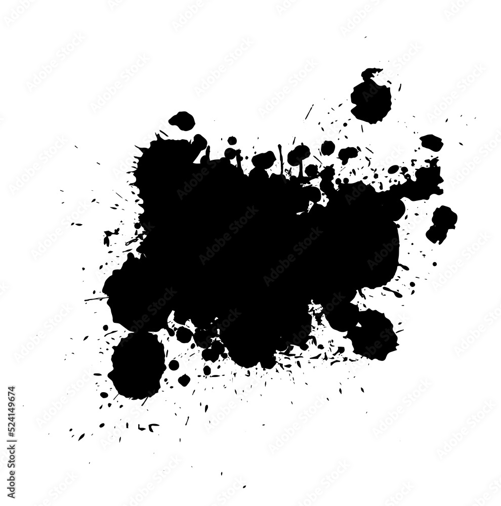 Black blob object on White Background. Vector illustration