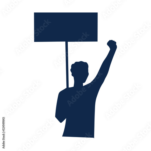 Silhouette of a person doing a protest gesture Vector