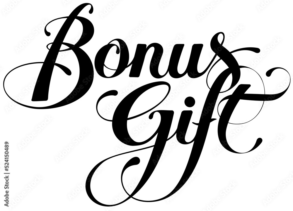 Naklejka premium Bonus gift - custom calligraphy text
