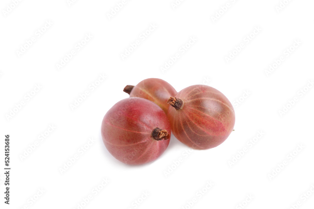 Three fresh ripe gooseberries isolated on white Three fresh ripe gooseberries isolated on white