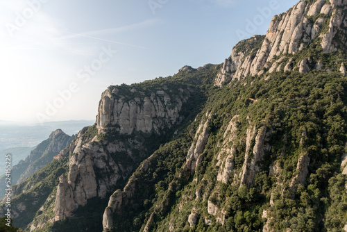 sunny cliffs of montserrat in catalonia spain