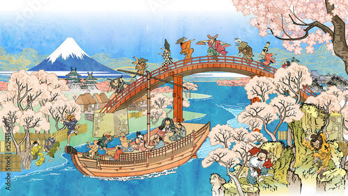 Photos 桜満開遊山船-カラー