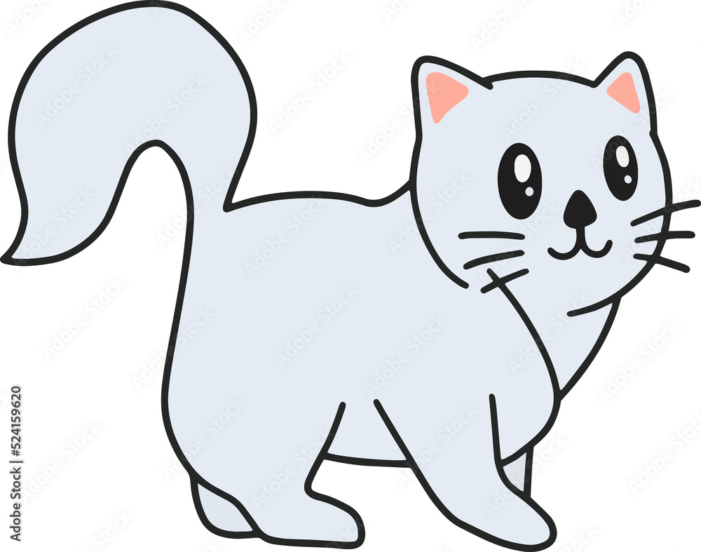Cute Cats Kitty Cartoon Animal Pet Character Happy collection illustration