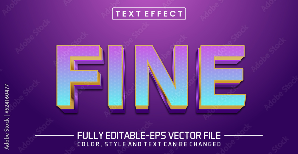 Editable text effect - Fine text style concept