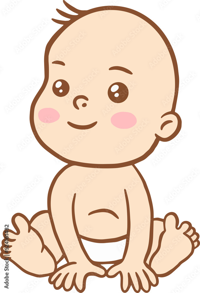 Obraz premium Cute Baby Babies Boy Cartoon Flat collection illustration