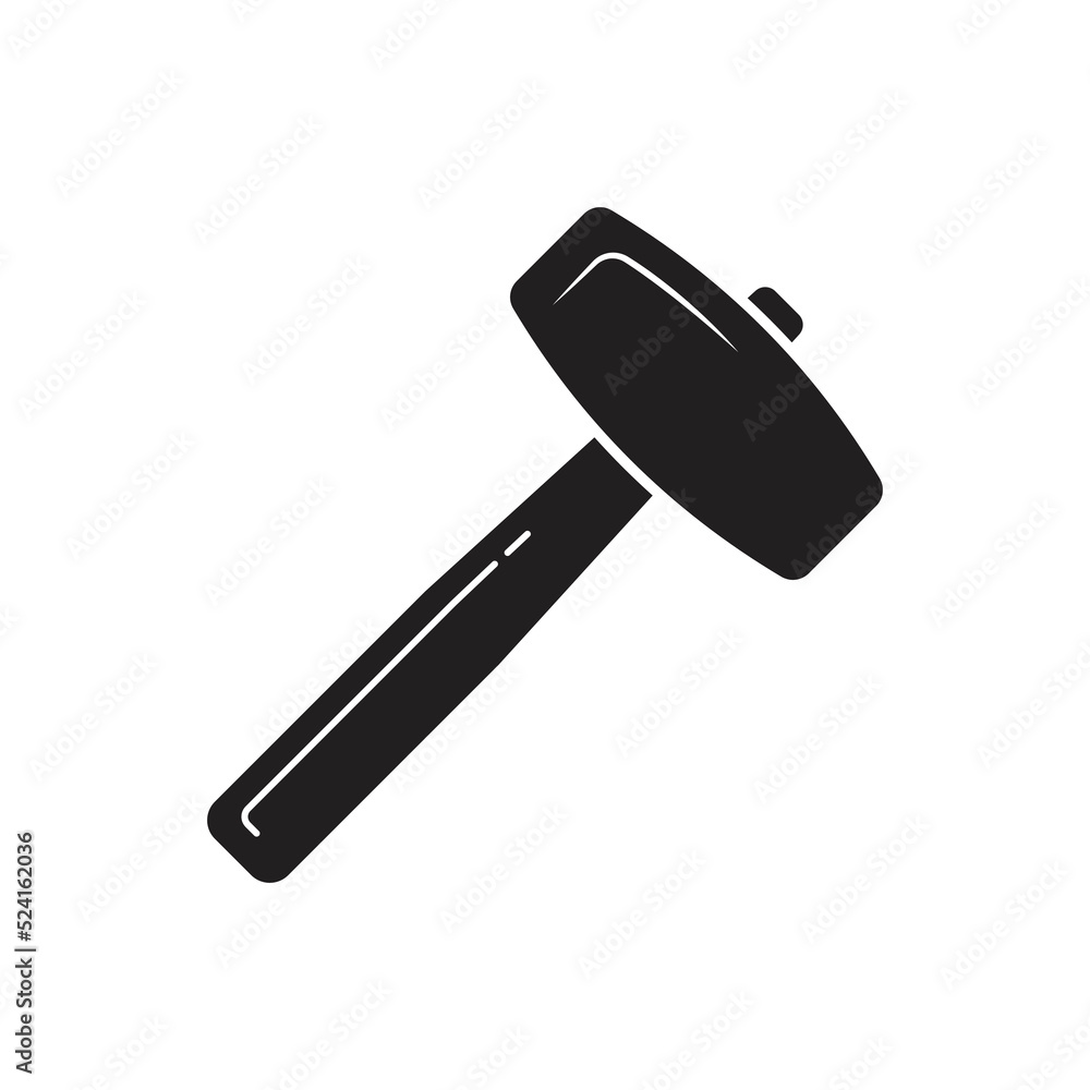 Hammer icon design isolated on white background. vector illustration Hammer icon design isolated on white background. vector illustration