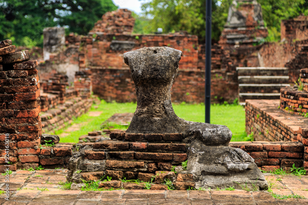 Four hundred year old Buddha statue in Ayutthaya period, Thailand Four hundred year old Buddha statue in Ayutthaya period, Thailand