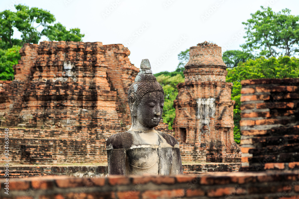 Four hundred year old Buddha statue in Ayutthaya period, Thailand Four hundred year old Buddha statue in Ayutthaya period, Thailand