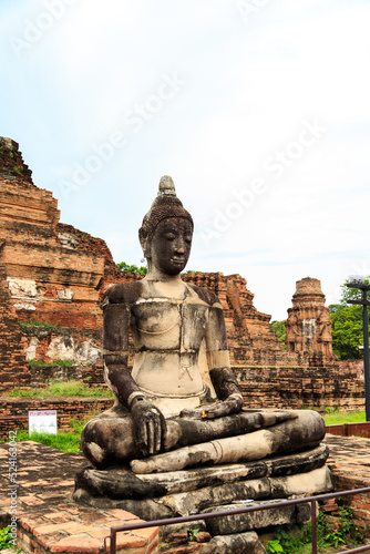 Four hundred year old Buddha statue in Ayutthaya period  Thailand