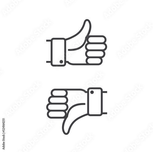 simple like and unlike symbol, vector art.